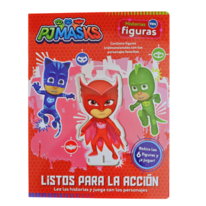 LIBRO HISTORIAS CON FIGURAS PJMASKS - LISTOS PARA LA ACCION