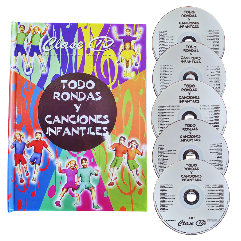 TODO RONDAS Y CANCIONES INFANTILES 1 TOMO CON 5 CD-AUDIOS