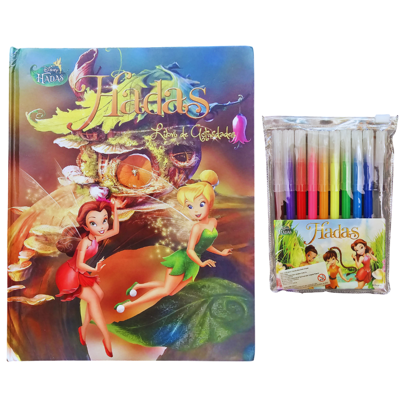 LIBRO DE ACTIVIDADES HADAS TINKER BELL + PLUMONES